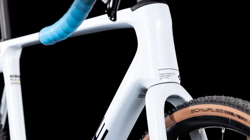 Cube Cross Race C:62 Race Cyclocross Bike in Polarwhite and Blue-4