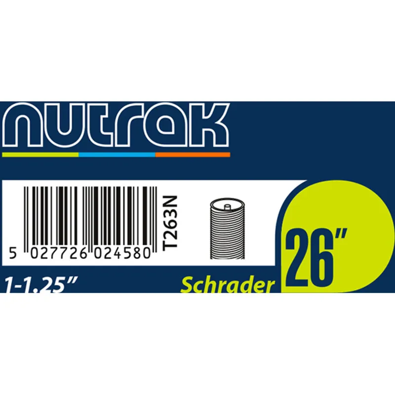Nutrak 26 inch Schrader Inner Tube - Various Sizes-2