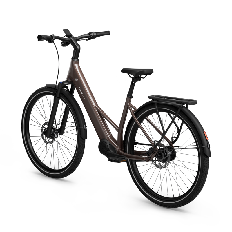 Tenways AGO AIR Belt 560Wh Electric Hybrid Bike in Walnut Brown - 46cm-1