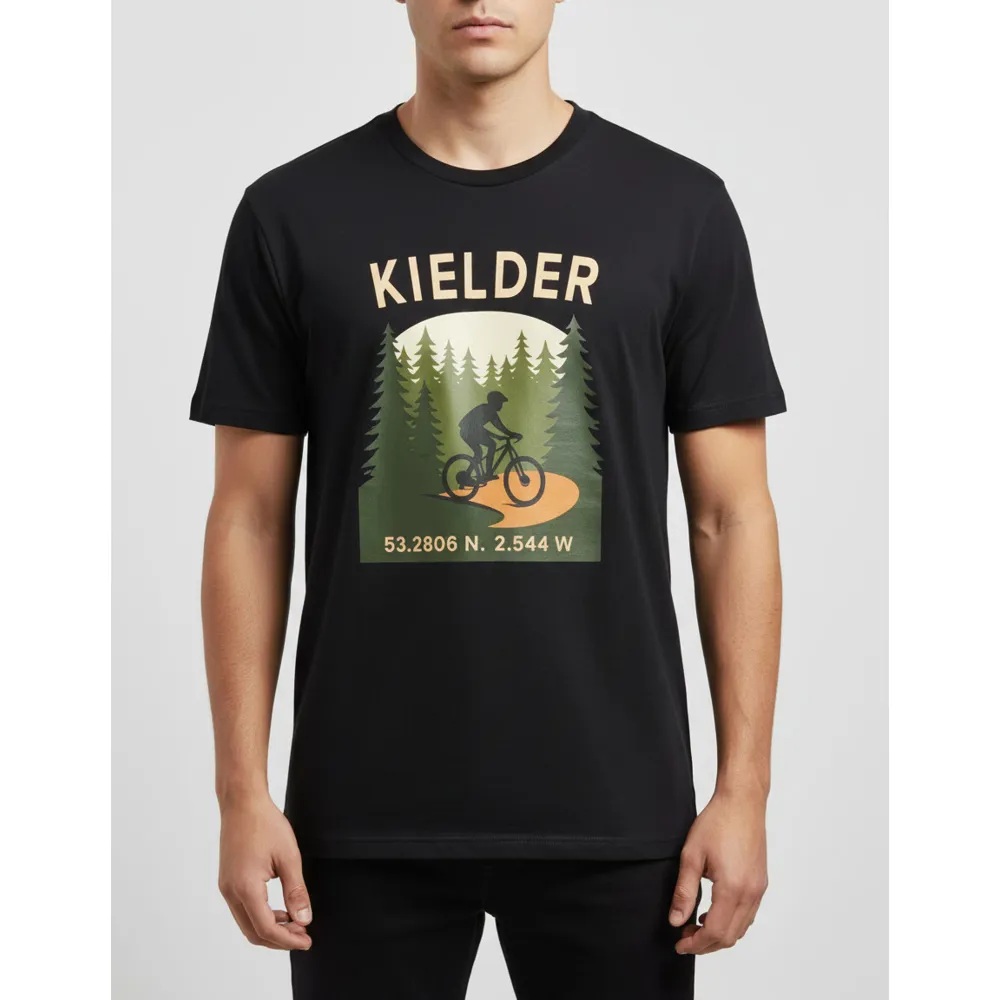 Team Cycles Kielder Forest Mountain Biker T-Shirt in Black | Interest FREE Finance & Online Refund Policy.