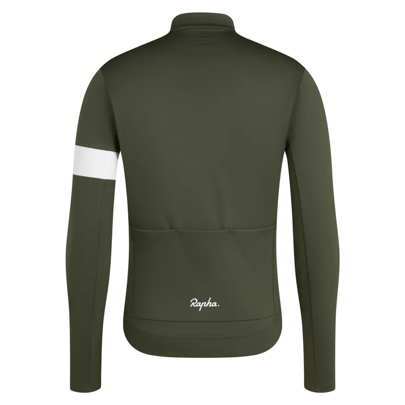 Rapha Men's Core Thermal Long Sleeve Jersey in Dark Green-1