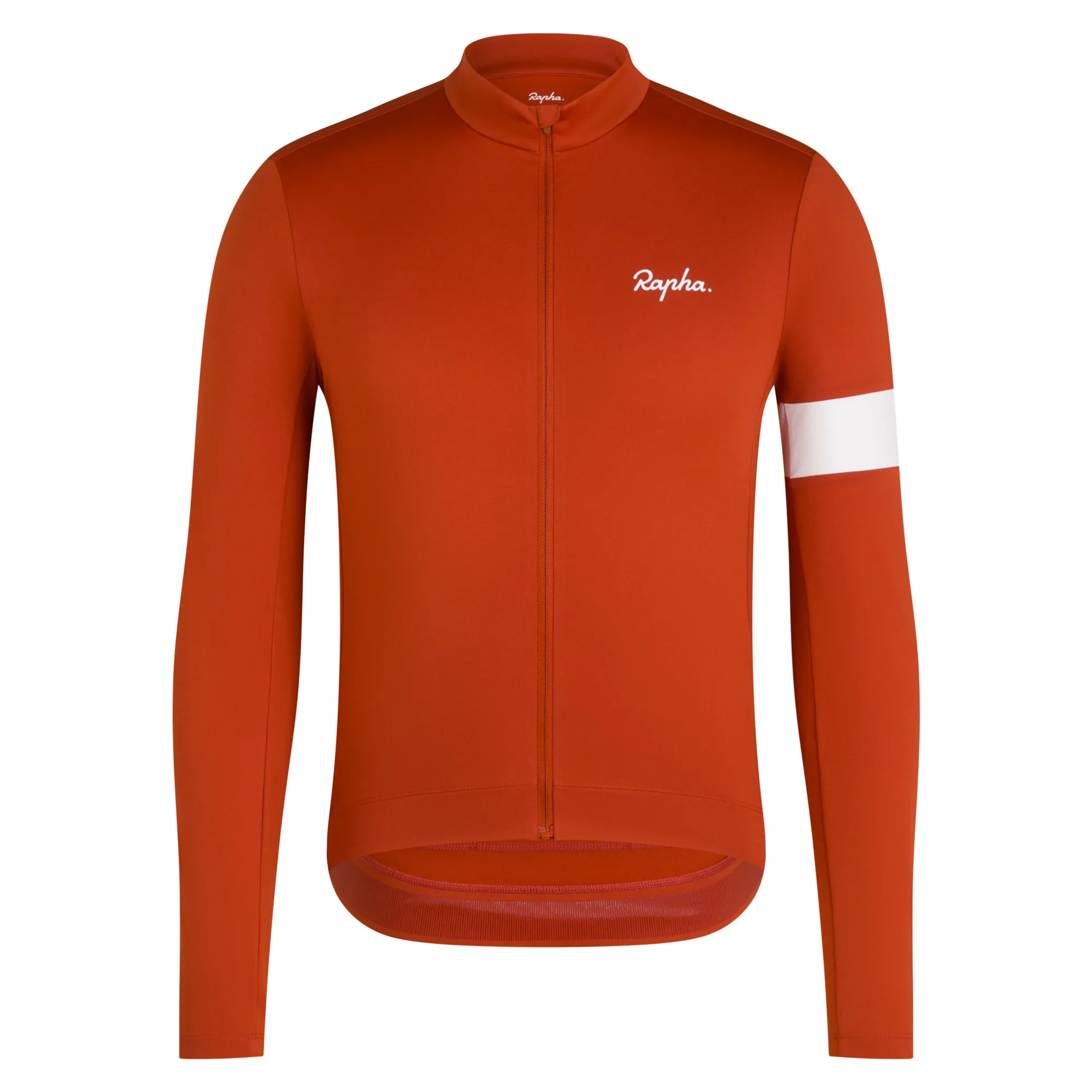Rapha Men's Core Thermal Long Sleeve Jersey in Paprika and White