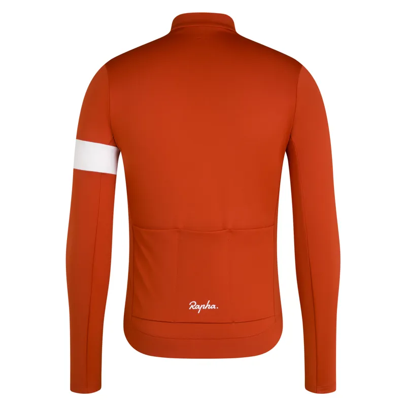 Rapha Men's Core Thermal Long Sleeve Jersey in Paprika and White-1