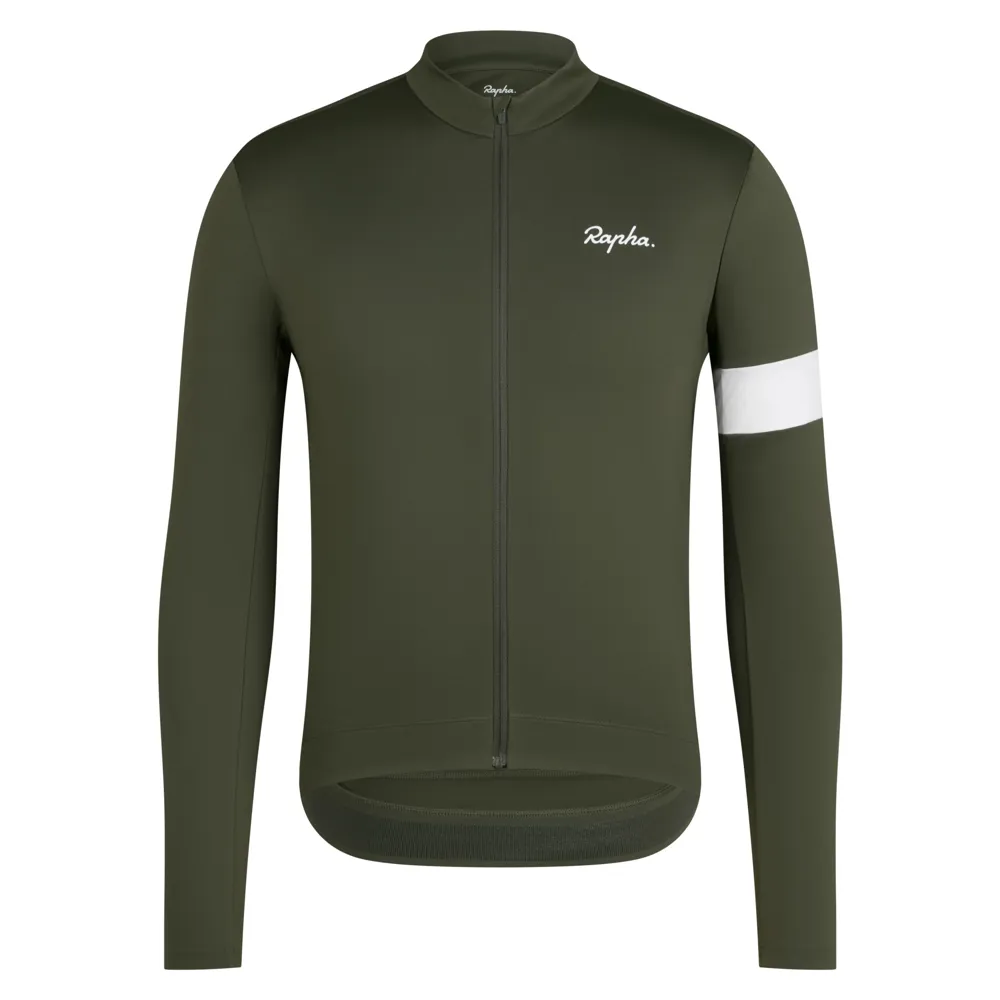 Team Cycles Rapha Men's Core Thermal Long Sleeve Jersey in Dark Green | Interest FREE Finance & Online Refund Policy.