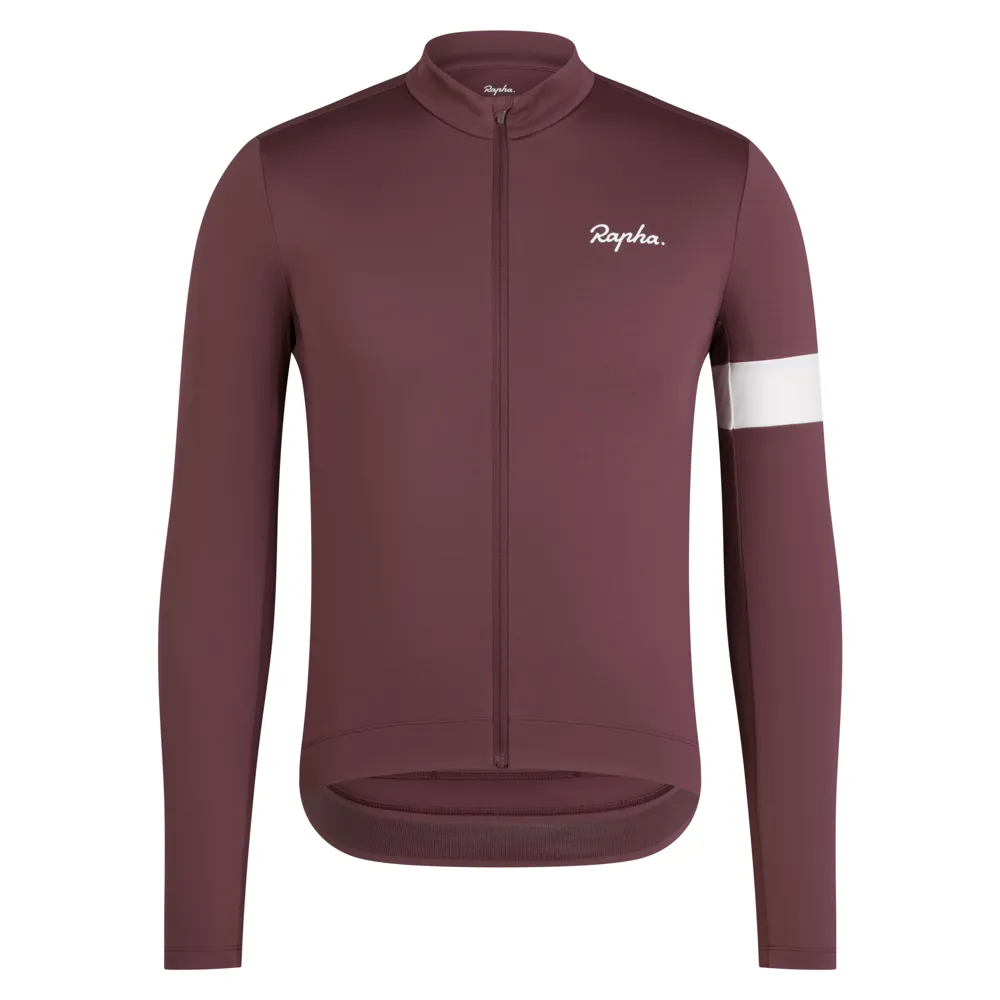Team Cycles Rapha Men's Core Thermal Long Sleeve Jersey in Huckleberry and White | Interest FREE Finance & Online Refund Policy.