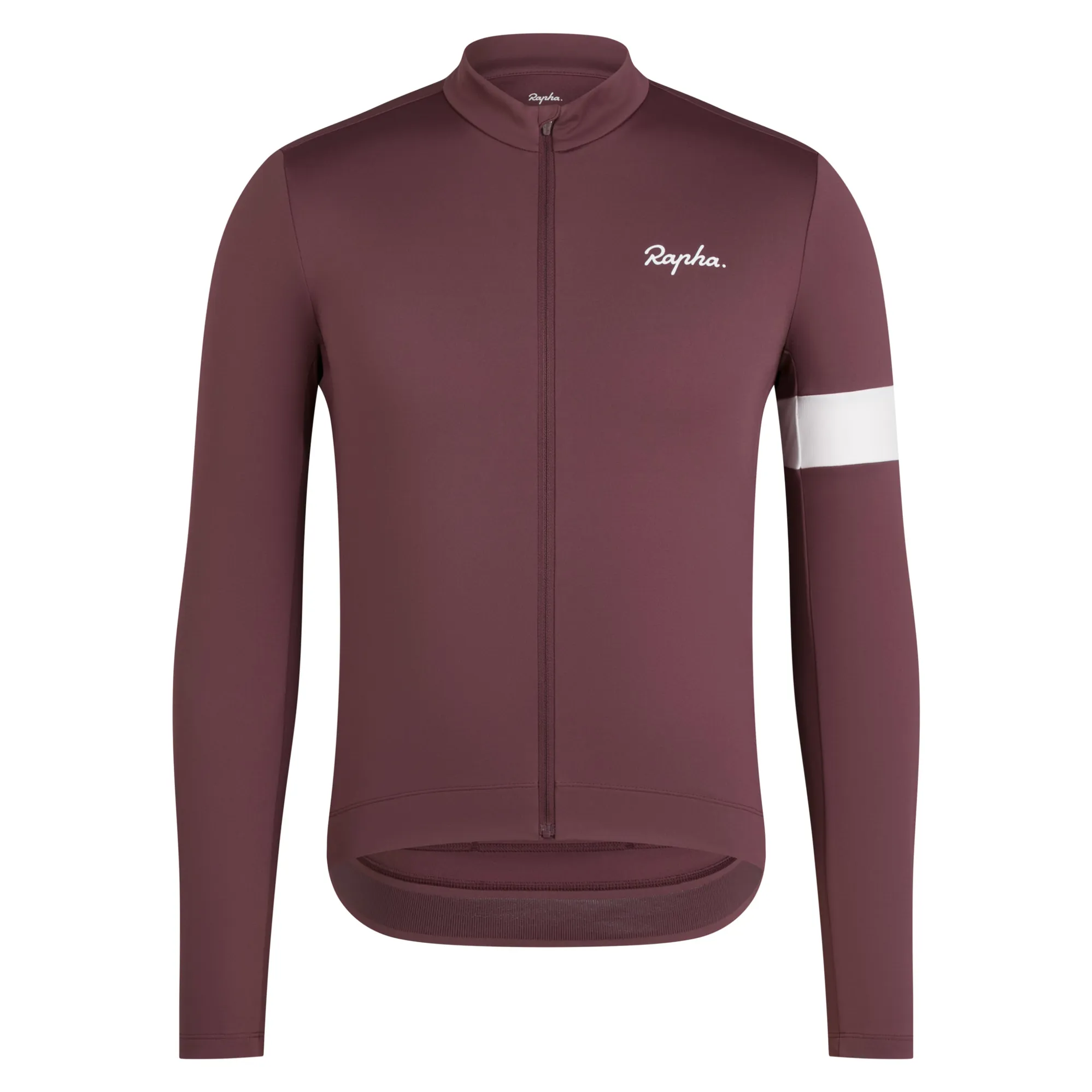 Rapha Men's Core Thermal Long Sleeve Jersey in Huckleberry and White Rapha Men's Core Thermal Long Sleeve Jersey in Huckleberry and White