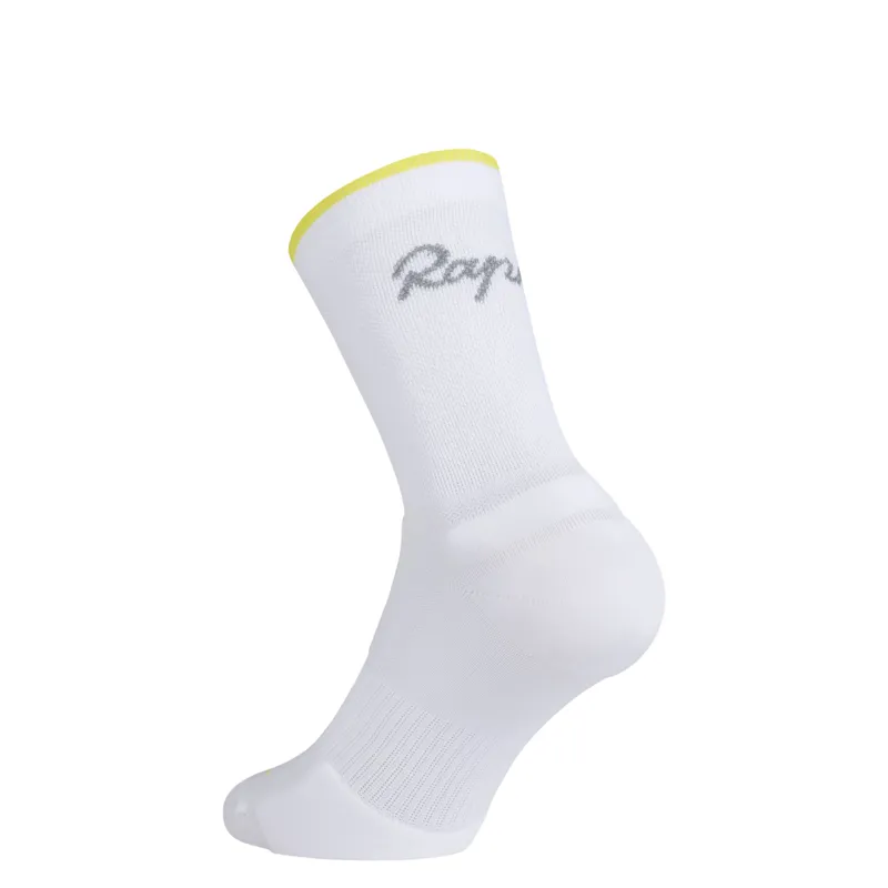 Rapha Brevet Socks in White and Chartreuse-1