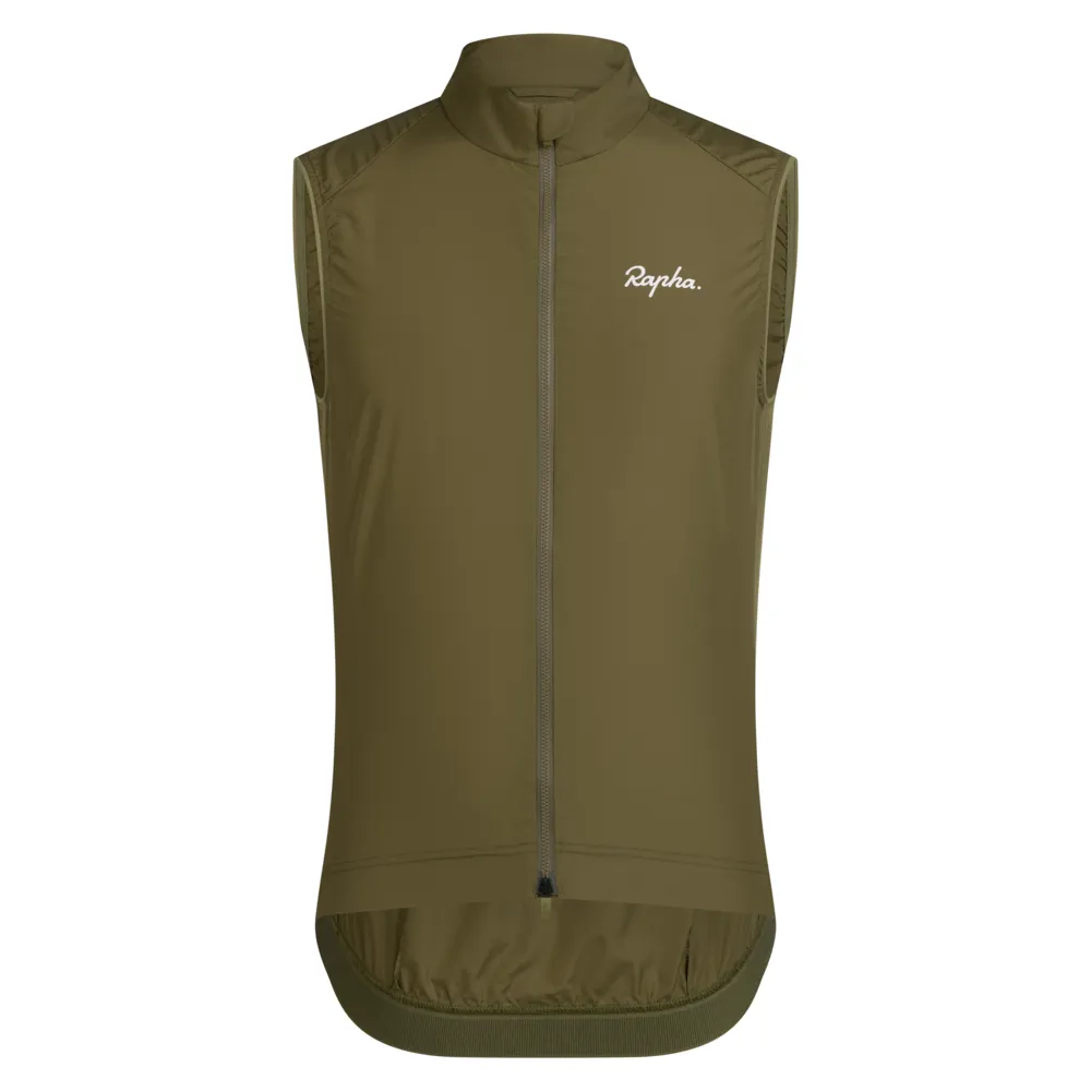 Team Cycles Rapha Men's Core Gilet in Dark Khaki and White | Interest FREE Finance & Online Refund Policy.
