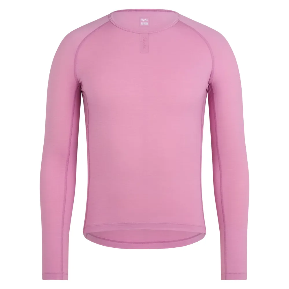 Team Cycles Rapha Men's Merino Long Sleeve Base Layer in Dusty Mauve | Interest FREE Finance & Online Refund Policy.