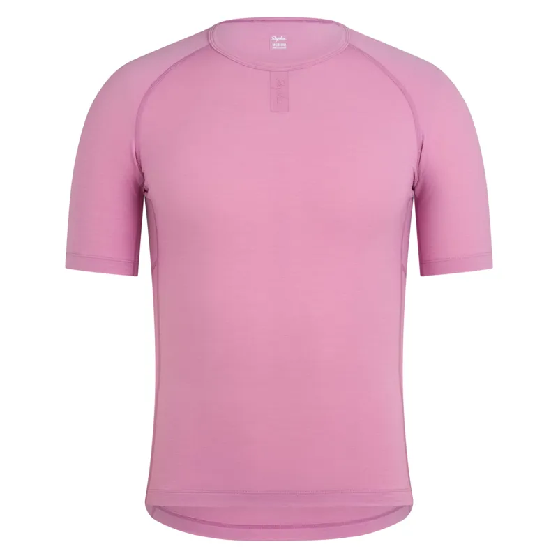 Rapha Men's Short Sleeve Merino Base Layer in Dusty Mauve