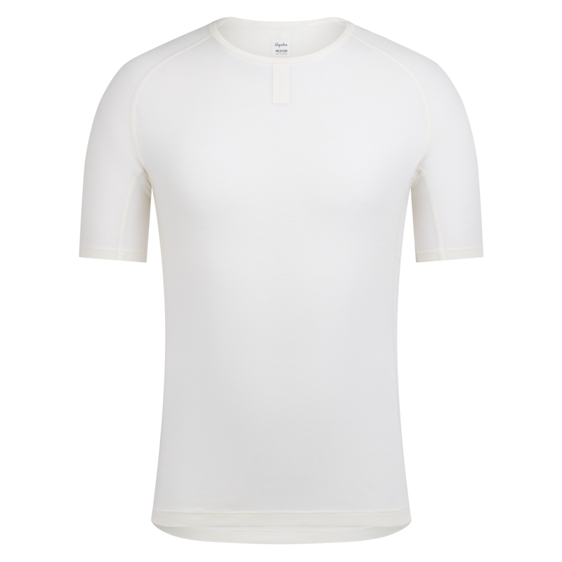 Rapha Men's Merino Lightweight Short Sleeve Base Layer in Cream and White-1