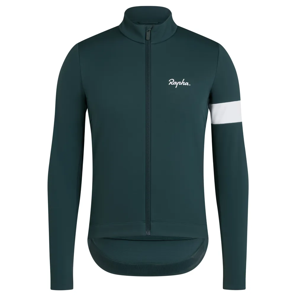 Team Cycles Rapha Men's Core Winter Jacket in Forest Green and White | Interest FREE Finance & Online Refund Policy.