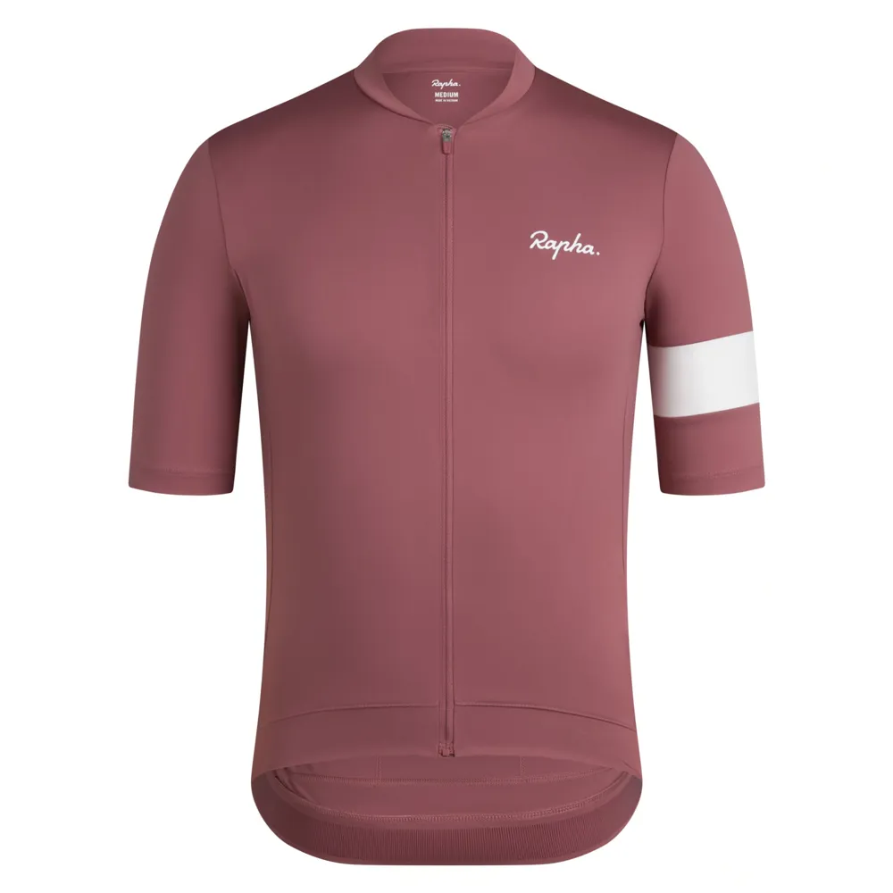 Team Cycles Rapha Men's Core Jersey in Rose Brown and White | Interest FREE Finance & Online Refund Policy.