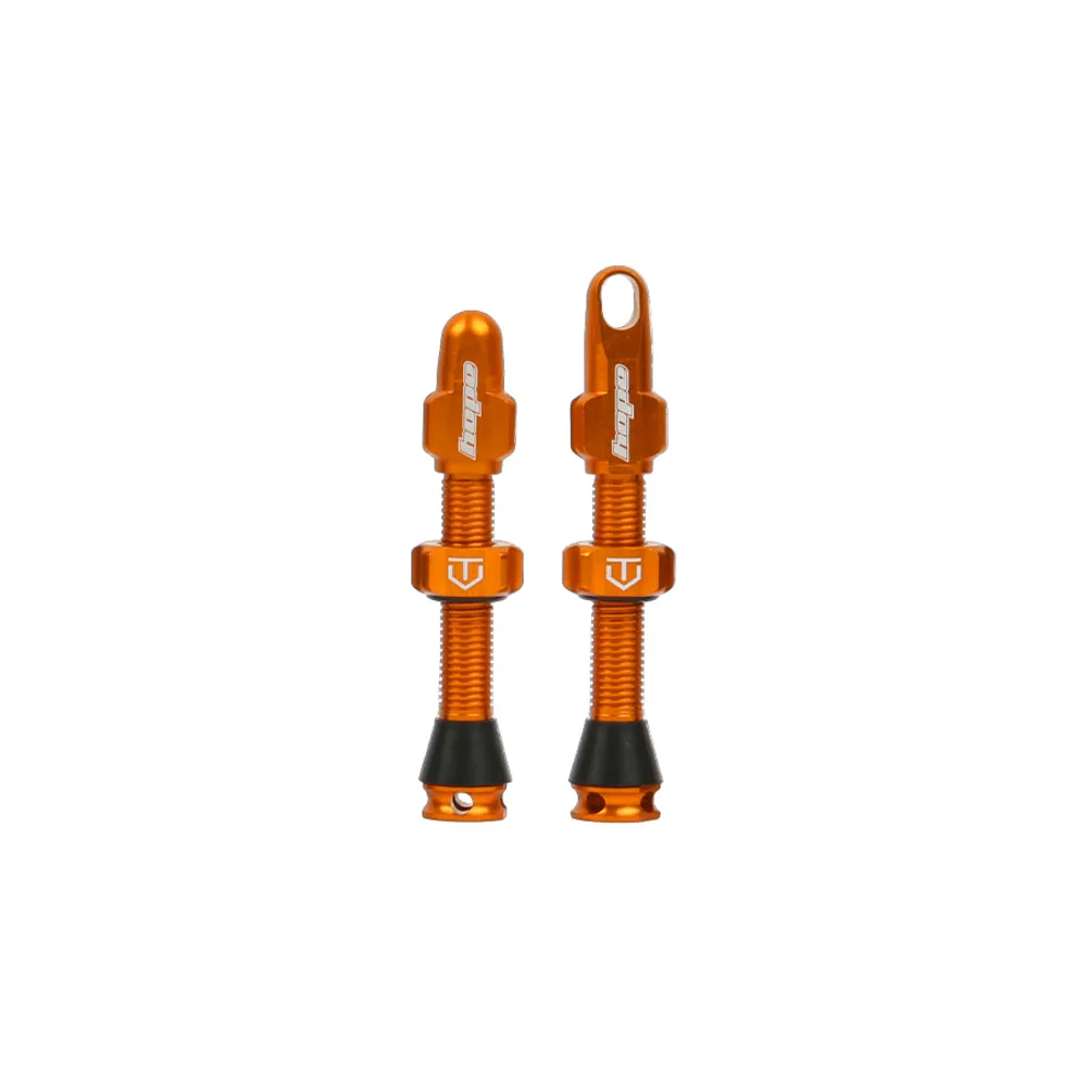 Team Cycles Hope Tubeless Valves in Orange - 40mm | Interest FREE Finance & Online Refund Policy.