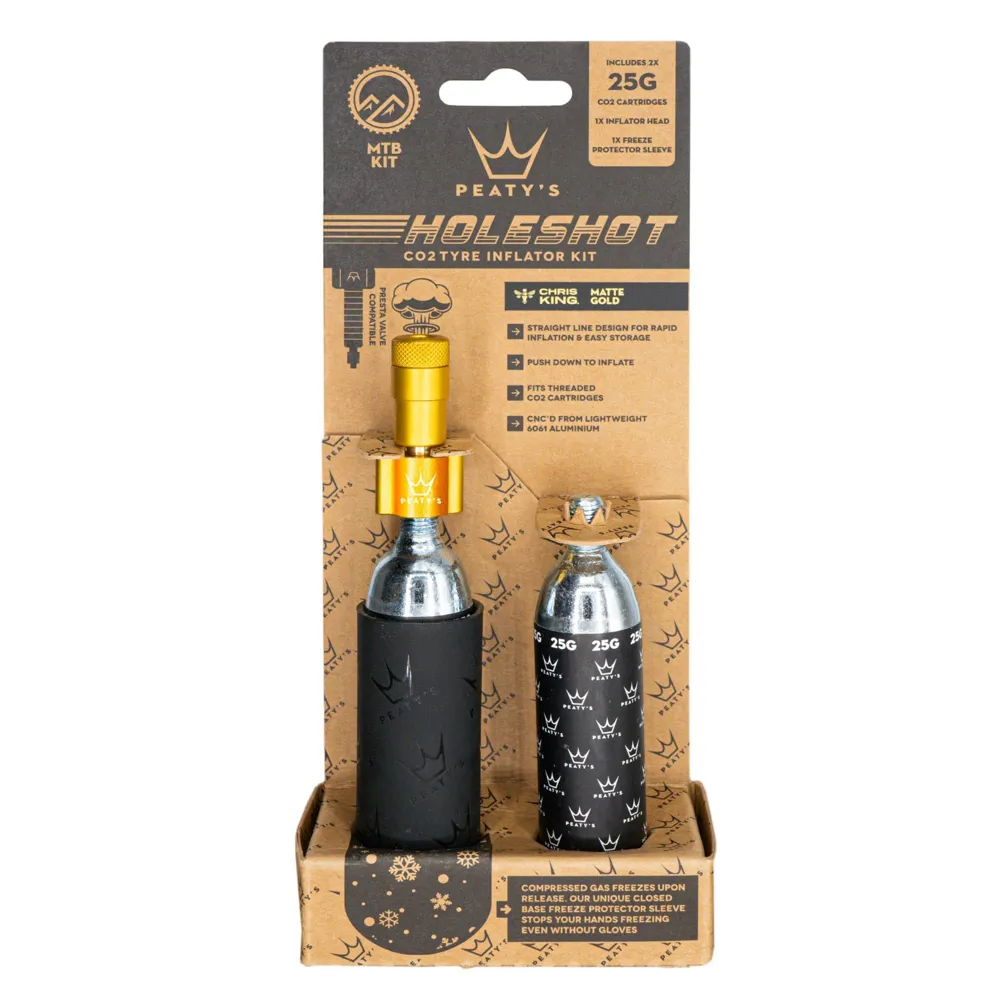 Photos - Patch & Repair Kit Peaty's Holeshot CO2 Tyre Inflator in Gold - MTB 25g PT-PPR-HTI-MTB-GLD