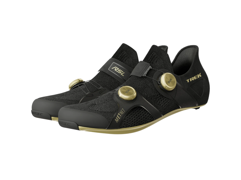 TREK RSL Knit Road Cycling Shoes in Black and Gold-3