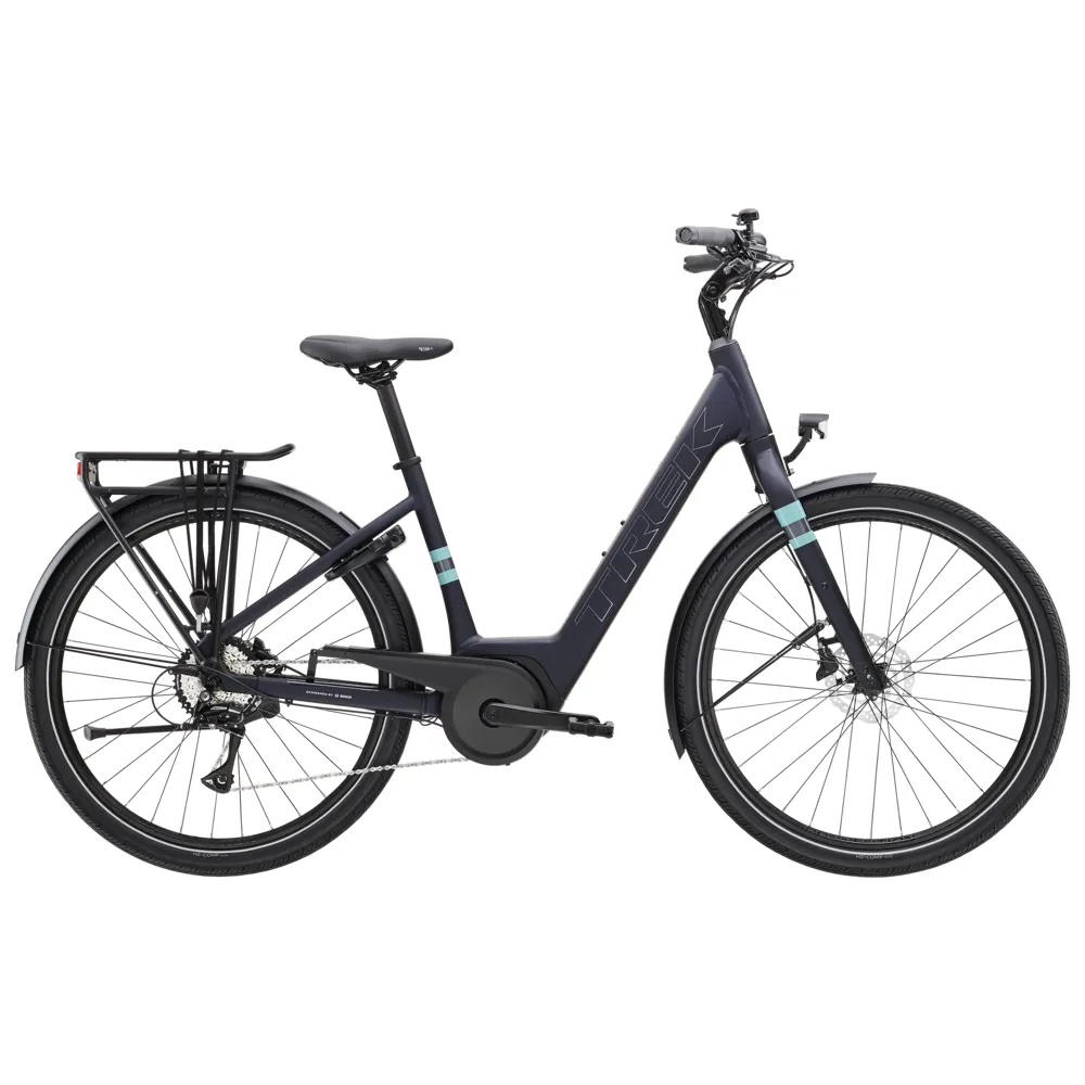Team Cycles Trek TREK Verve+ 1 Lowstep 250Wh Electric Hybrid Bike in Matte Deep Dark Blue | Interest FREE Finance & Online Refund Policy.