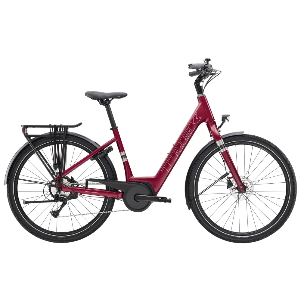 Team Cycles Trek TREK Verve+ 1 Lowstep 250Wh Electric Hybrid Bike in Matte Rage Red | Interest FREE Finance & Online Refund Policy.