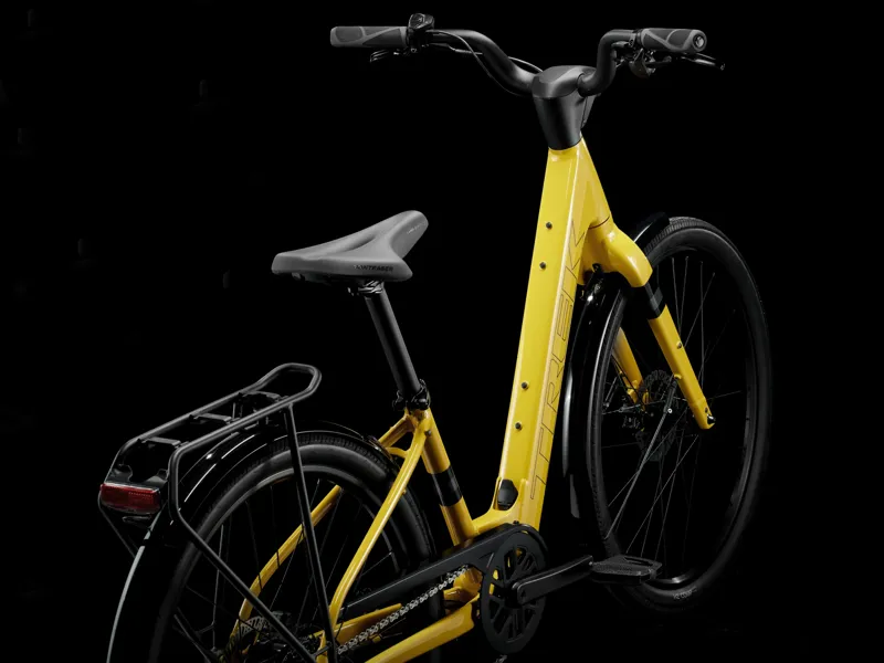 TREK Verve+ 1 Lowstep LT 250Wh Electric Hybrid Bike in Baja Yellow-1